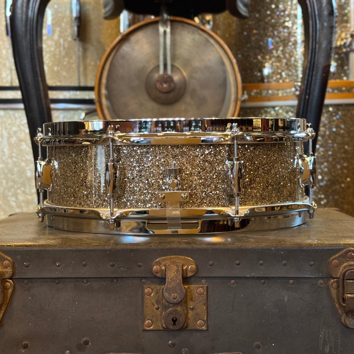 NEW Gretsch 4.5x14 Broadkaster Snare Drum in Ginger Glass Glitter w/ Micro Sensitive & Tone Control