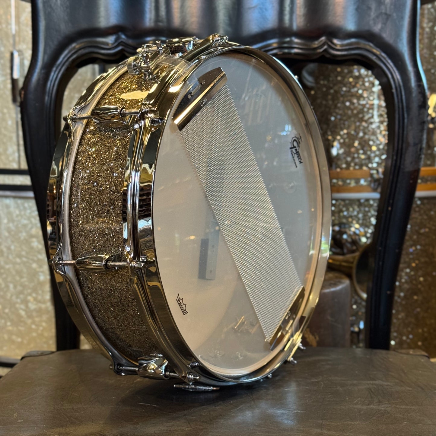 NEW Gretsch 4.5x14 Broadkaster Snare Drum in Ginger Glass Glitter w/ Micro Sensitive & Tone Control