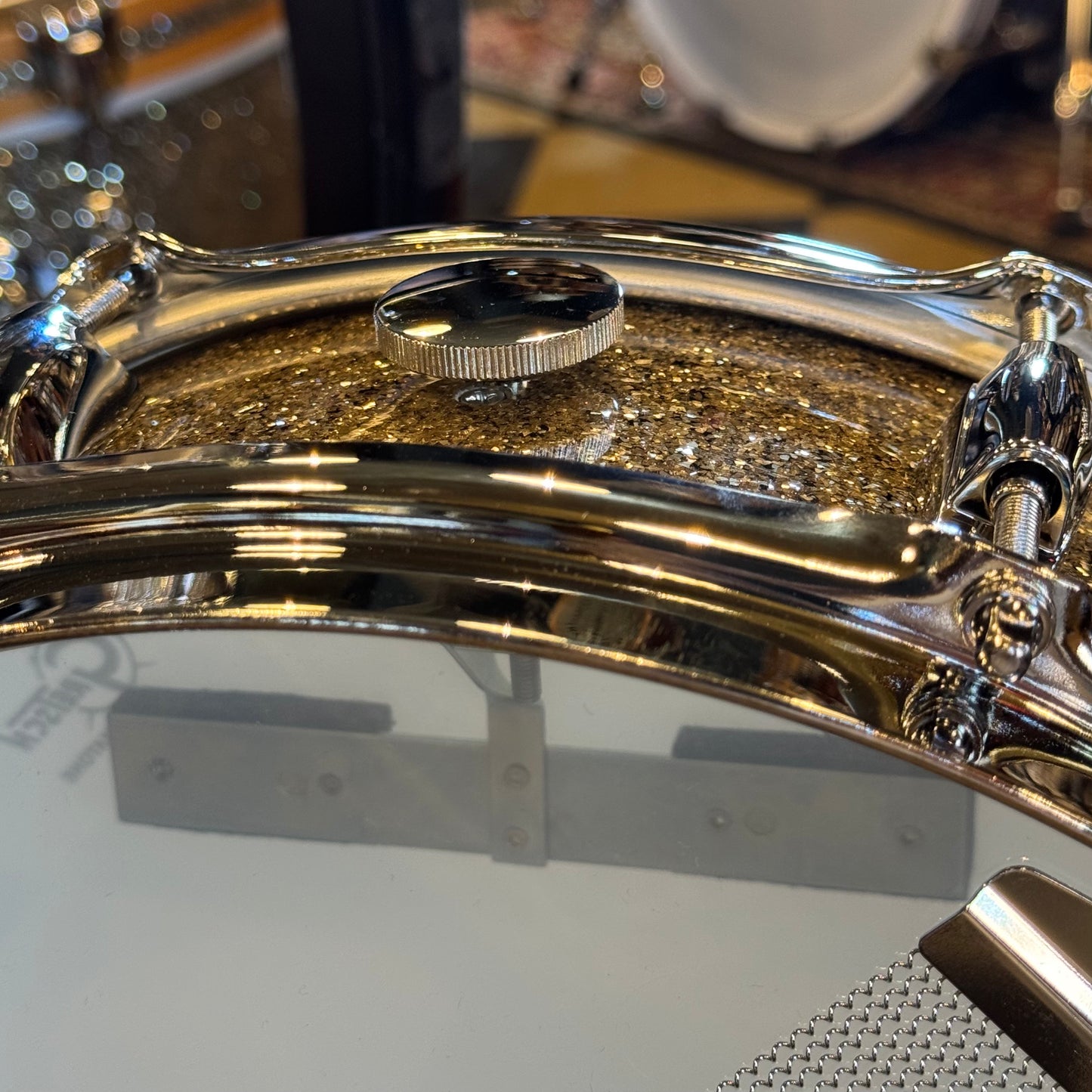 NEW Gretsch 4.5x14 Broadkaster Snare Drum in Ginger Glass Glitter w/ Micro Sensitive & Tone Control