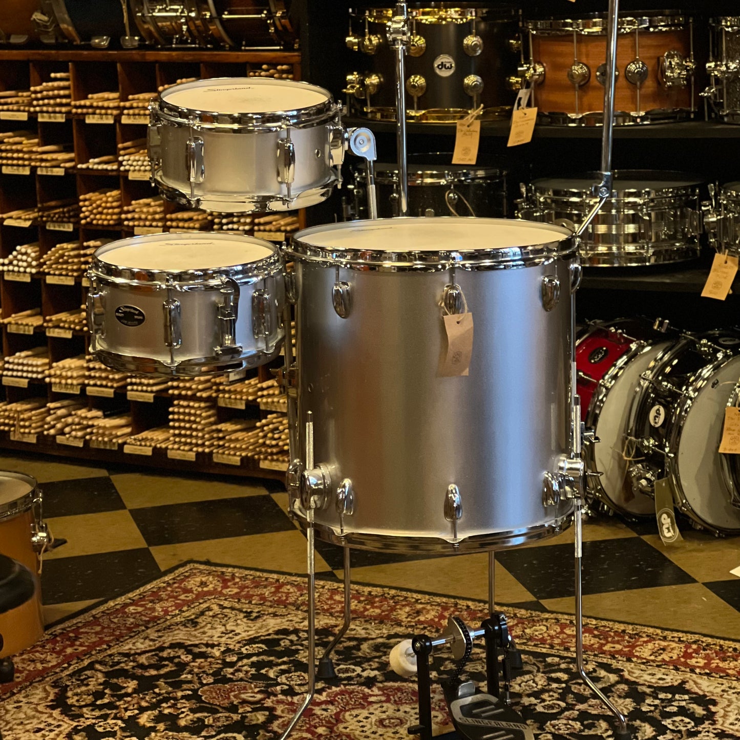 USED Slingerland Expresso Model Cocktail Kit in Silver Sparkle - 16x16, 5x10, 5x10