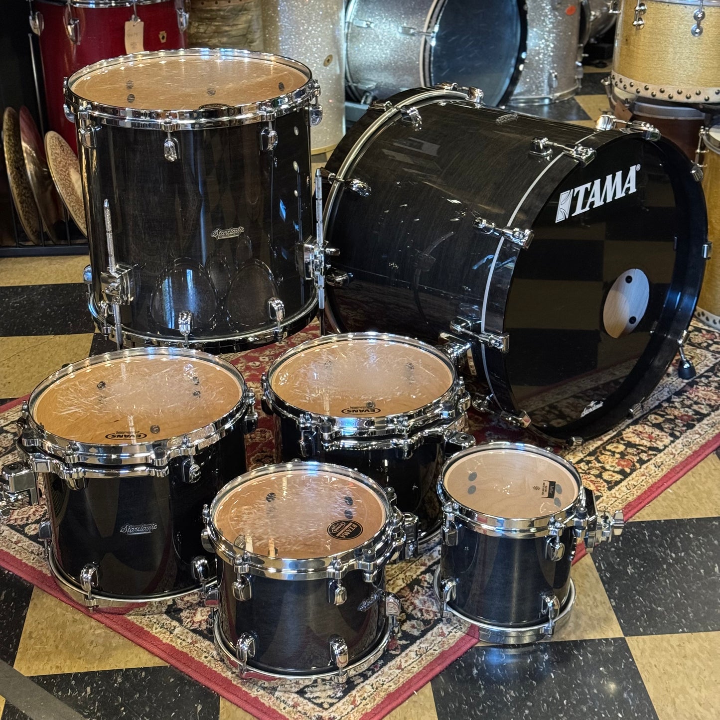USED Tama Starclassic Maple 6pc in Transparent Black Lacquer - 18x22, 8x8, 8x10, 10x12, 11x13, 16x16
