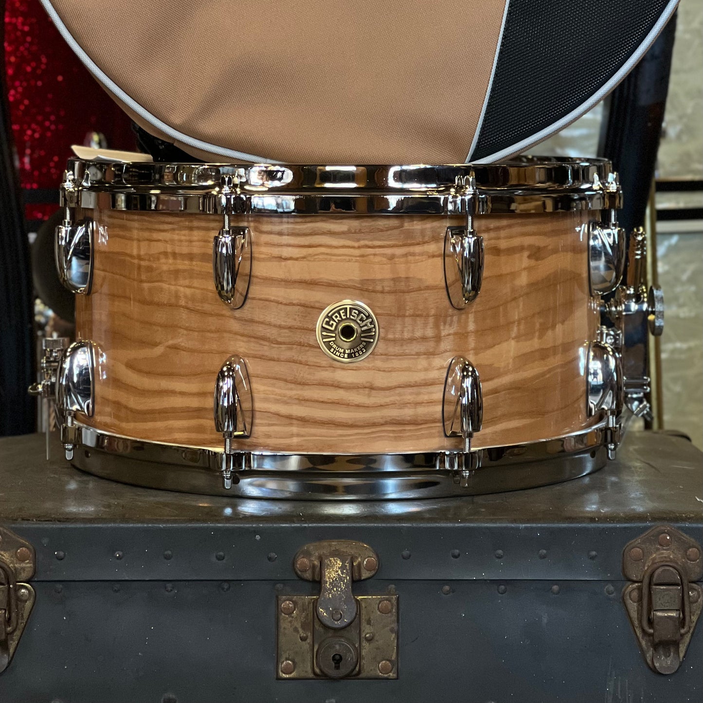 NEW Gretsch 7x14 USA Custom 140th Anniversary Commemorative 16 Lug Snare Drum in Figures Ash Outer Gloss w/ Case & Certificate