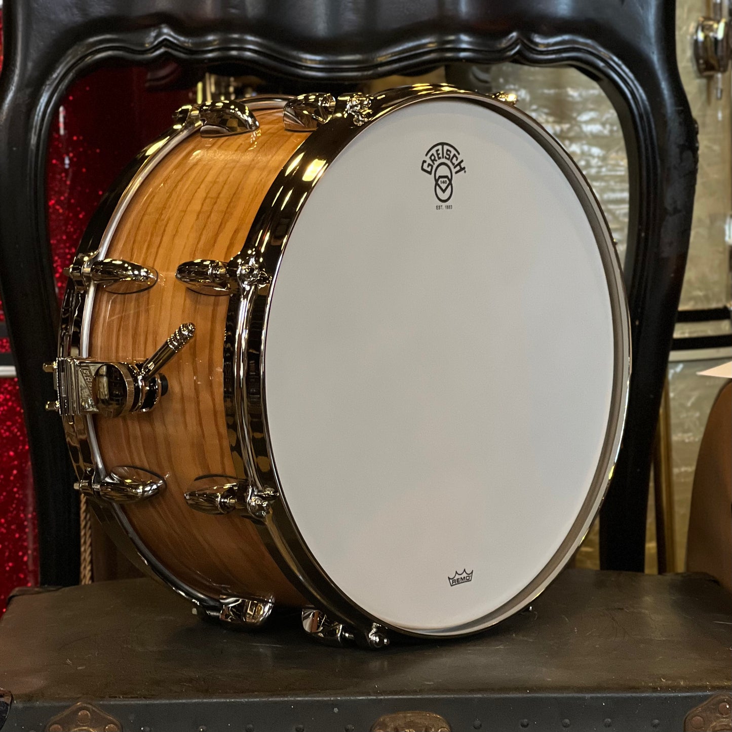 NEW Gretsch 7x14 USA Custom 140th Anniversary Commemorative 16 Lug Snare Drum in Figures Ash Outer Gloss w/ Case & Certificate