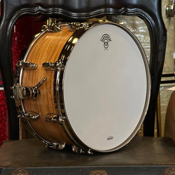 NEW Gretsch 7x14 USA Custom 140th Anniversary Commemorative 16 Lug Snare Drum in Figures Ash Outer Gloss w/ Case & Certificate