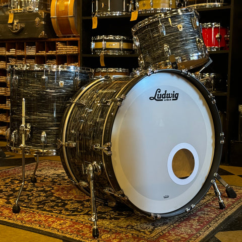 USED Ludwig Classic Maple Pro Beat Outfit in Vintage Black Oyster - 14x24, 9x13, 16x16