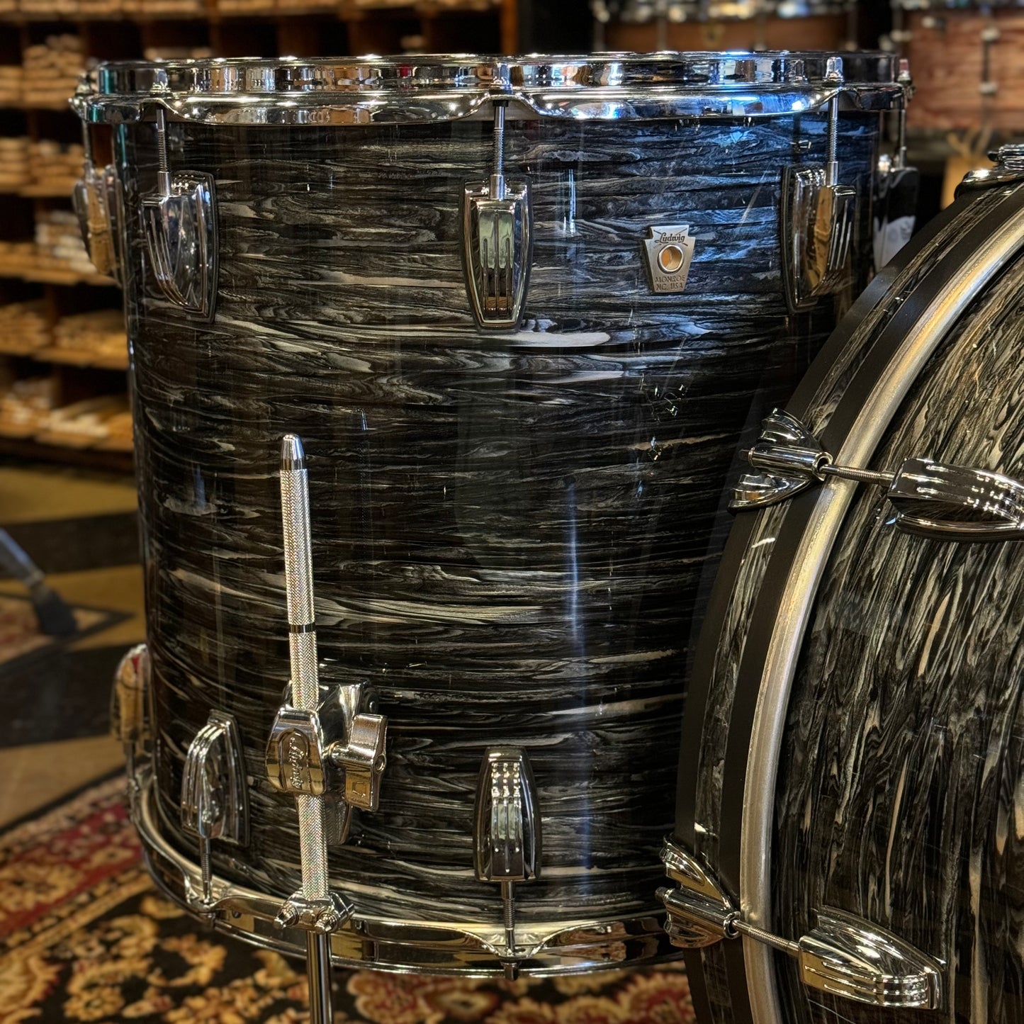 USED Ludwig Classic Maple Pro Beat Outfit in Vintage Black Oyster - 14x24, 9x13, 16x16