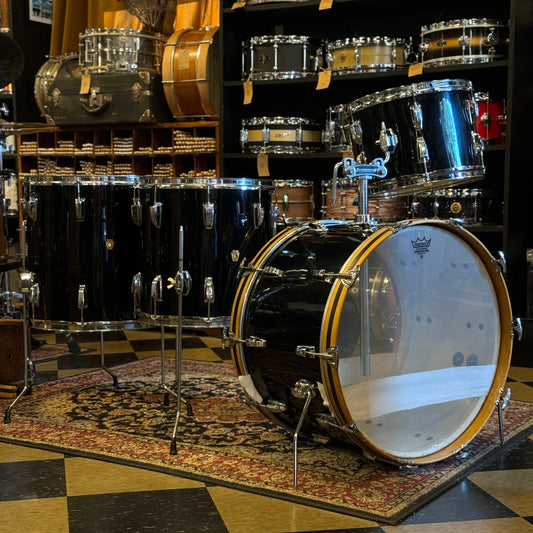 VINTAGE Ludwig 1960's Classic Outfit in Black Cortex - 14x22, 9x13, 14x14, 16x16