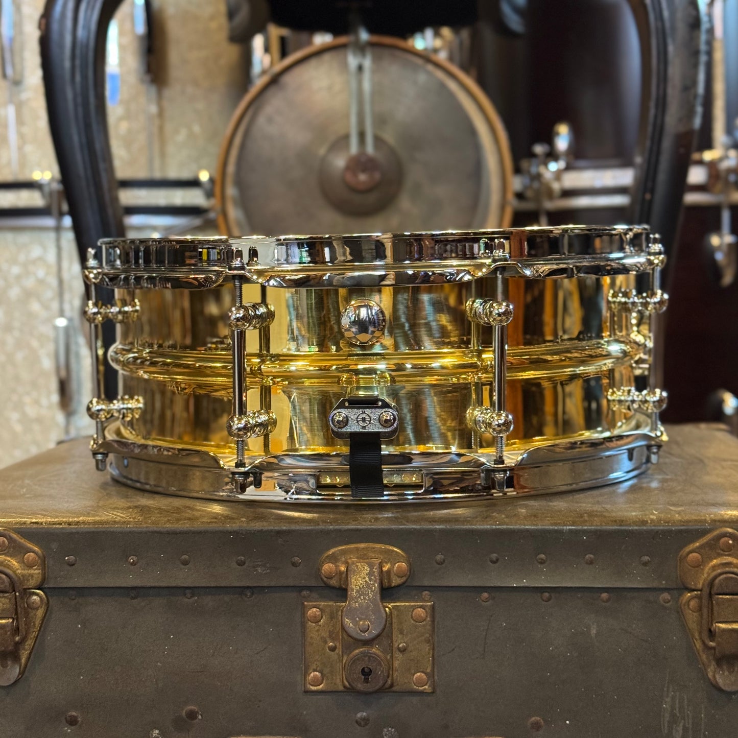NEW Dunnett 5.5x14 Model 2N Brass Snare Drum - Lacquered Brass