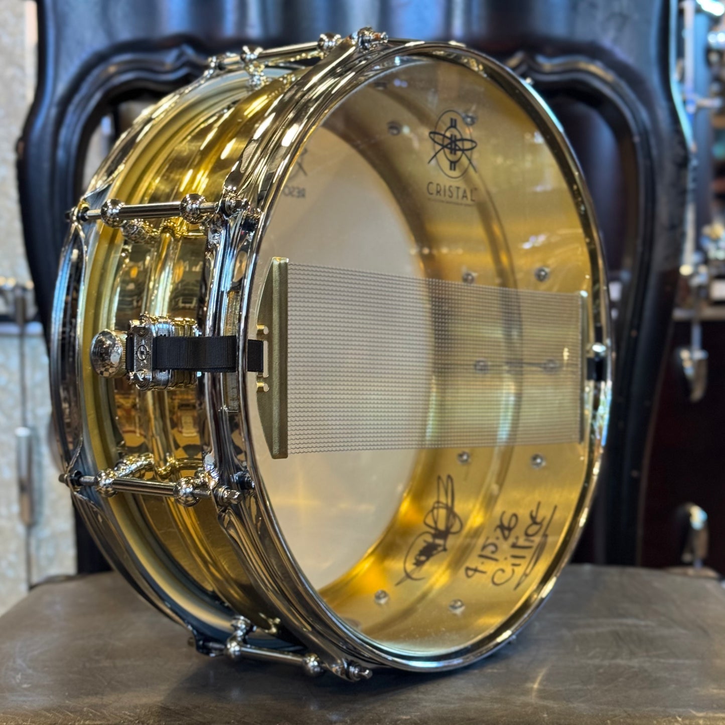NEW Dunnett 5.5x14 Model 2N Brass Snare Drum - Lacquered Brass