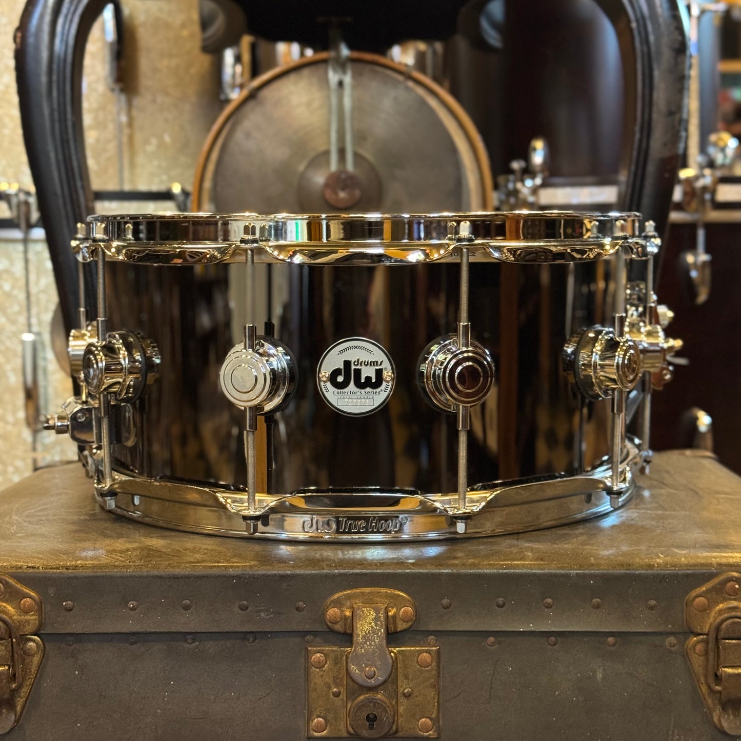 USED DW Collectors 6.5x14 Black Nickel over Brass Snare Drum w/ Chrome Hardware