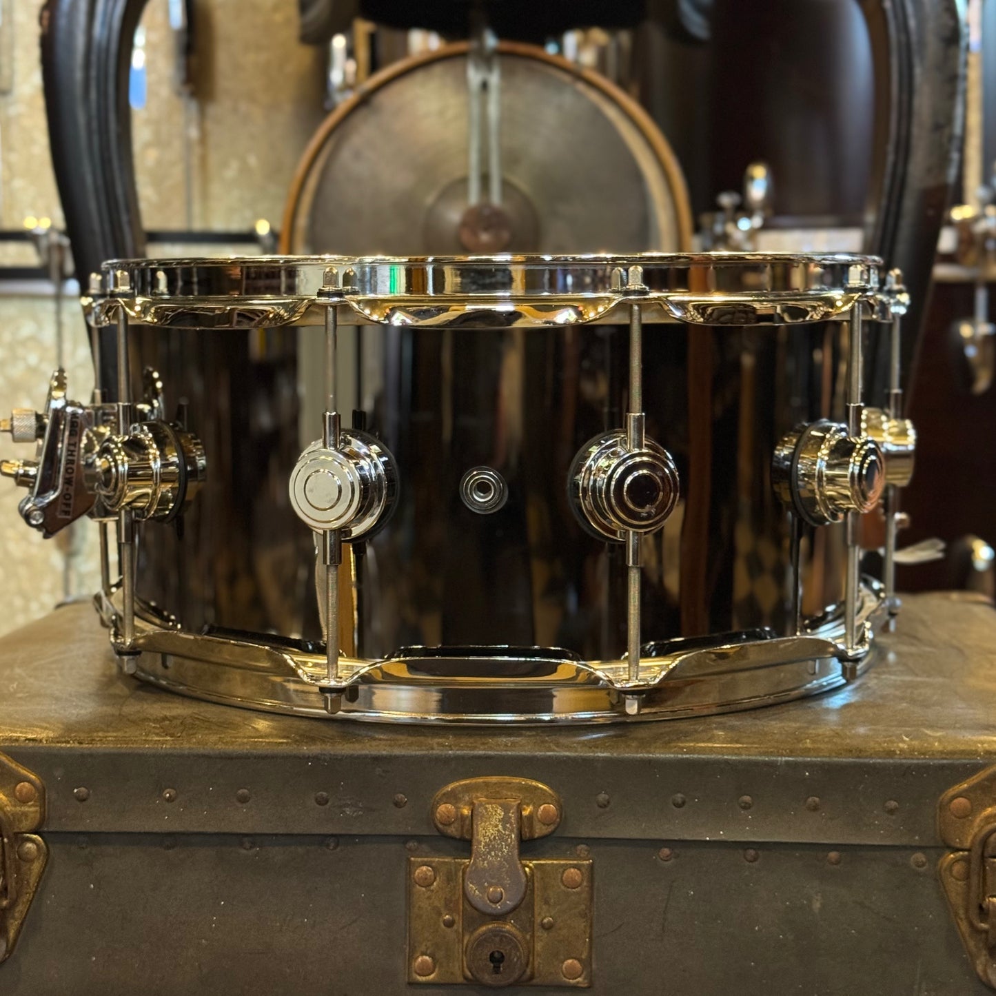 USED DW Collectors 6.5x14 Black Nickel over Brass Snare Drum w/ Chrome Hardware