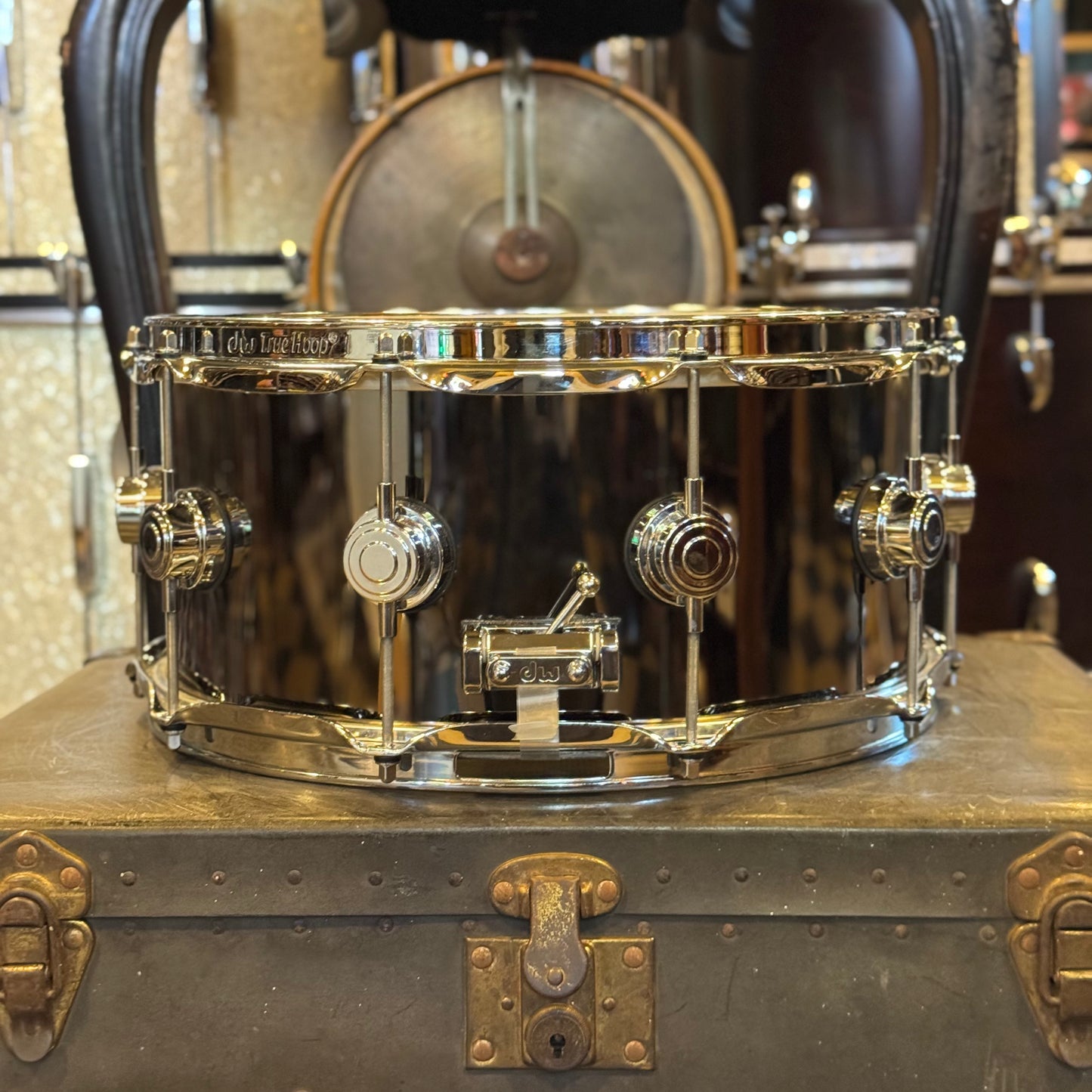 USED DW Collectors 6.5x14 Black Nickel over Brass Snare Drum w/ Chrome Hardware