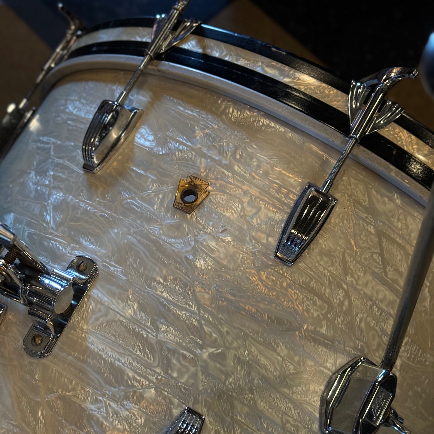 VINTAGE 1966 Ludwig Classic Outfit in White Marine Pearl - 14x22, 9x13, 16x16