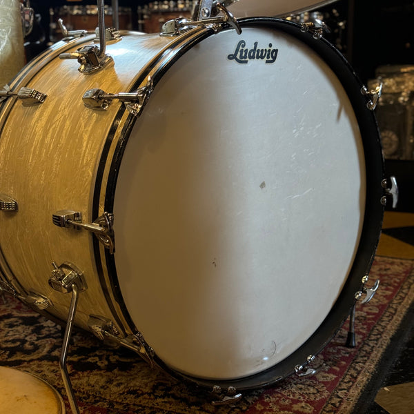 VINTAGE 1966 Ludwig Classic Outfit in White Marine Pearl - 14x22, 9x13, 16x16