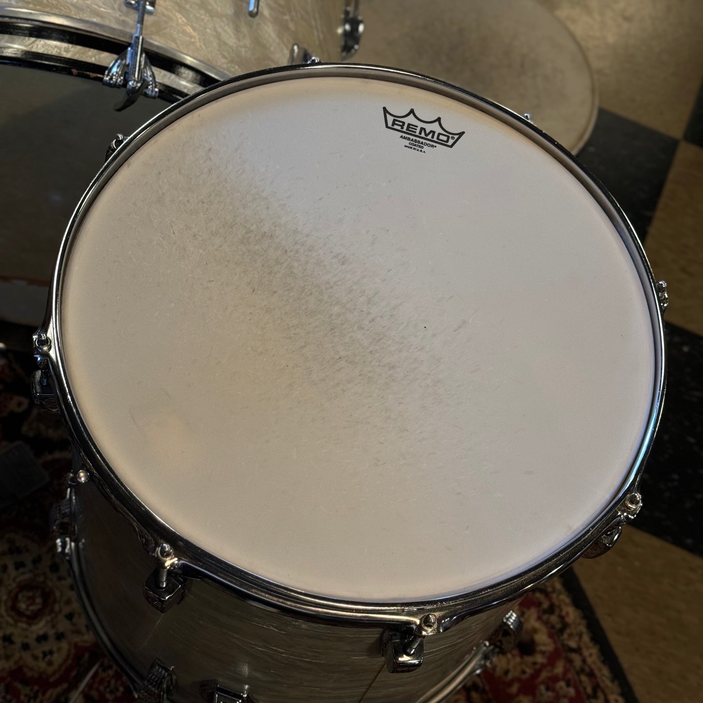 VINTAGE 1966 Ludwig Classic Outfit in White Marine Pearl - 14x22, 9x13, 16x16