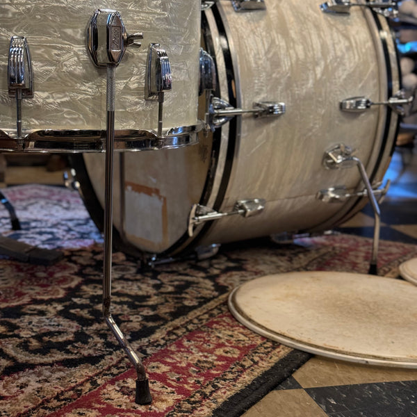 VINTAGE 1966 Ludwig Classic Outfit in White Marine Pearl - 14x22, 9x13, 16x16