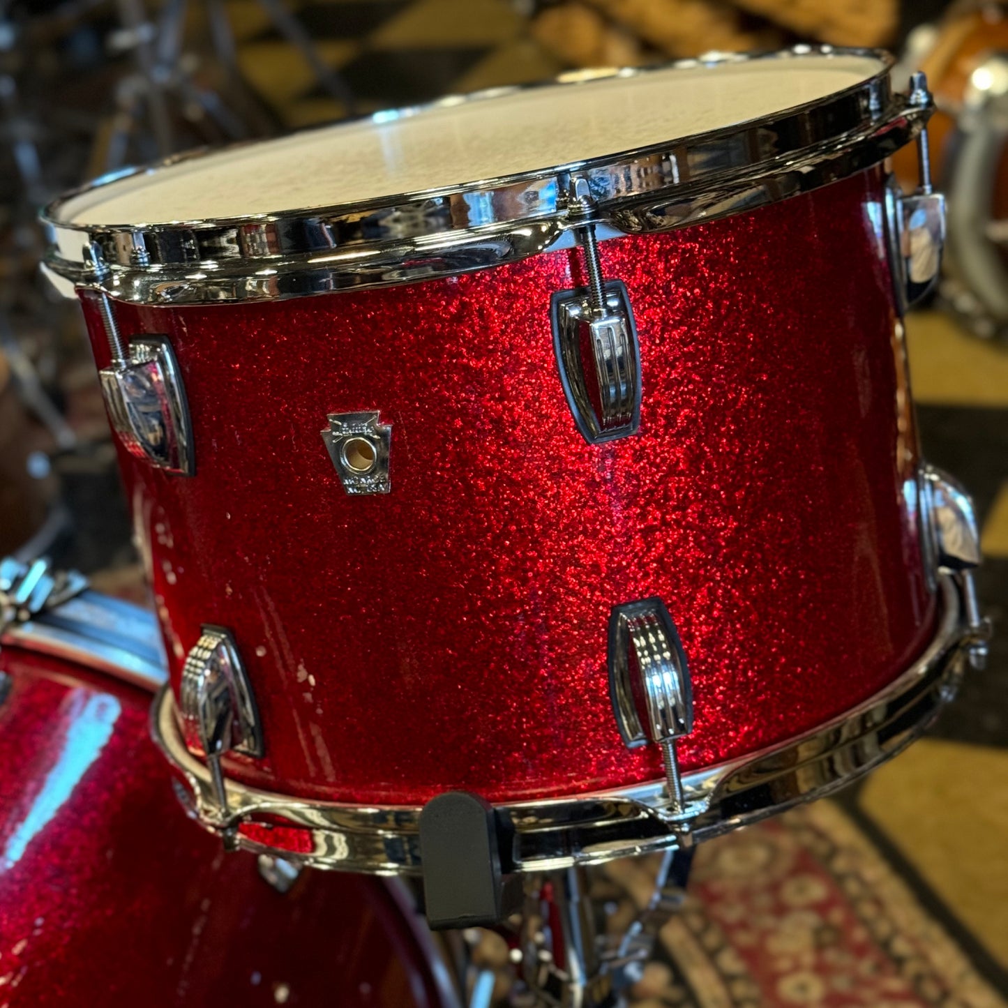 USED Ludwig Classic Oak "Fab" Outfit in Red Sparkle - 14x22, 9x13, 16x16