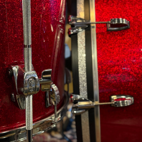 USED Ludwig Classic Oak "Fab" Outfit in Red Sparkle - 14x22, 9x13, 16x16