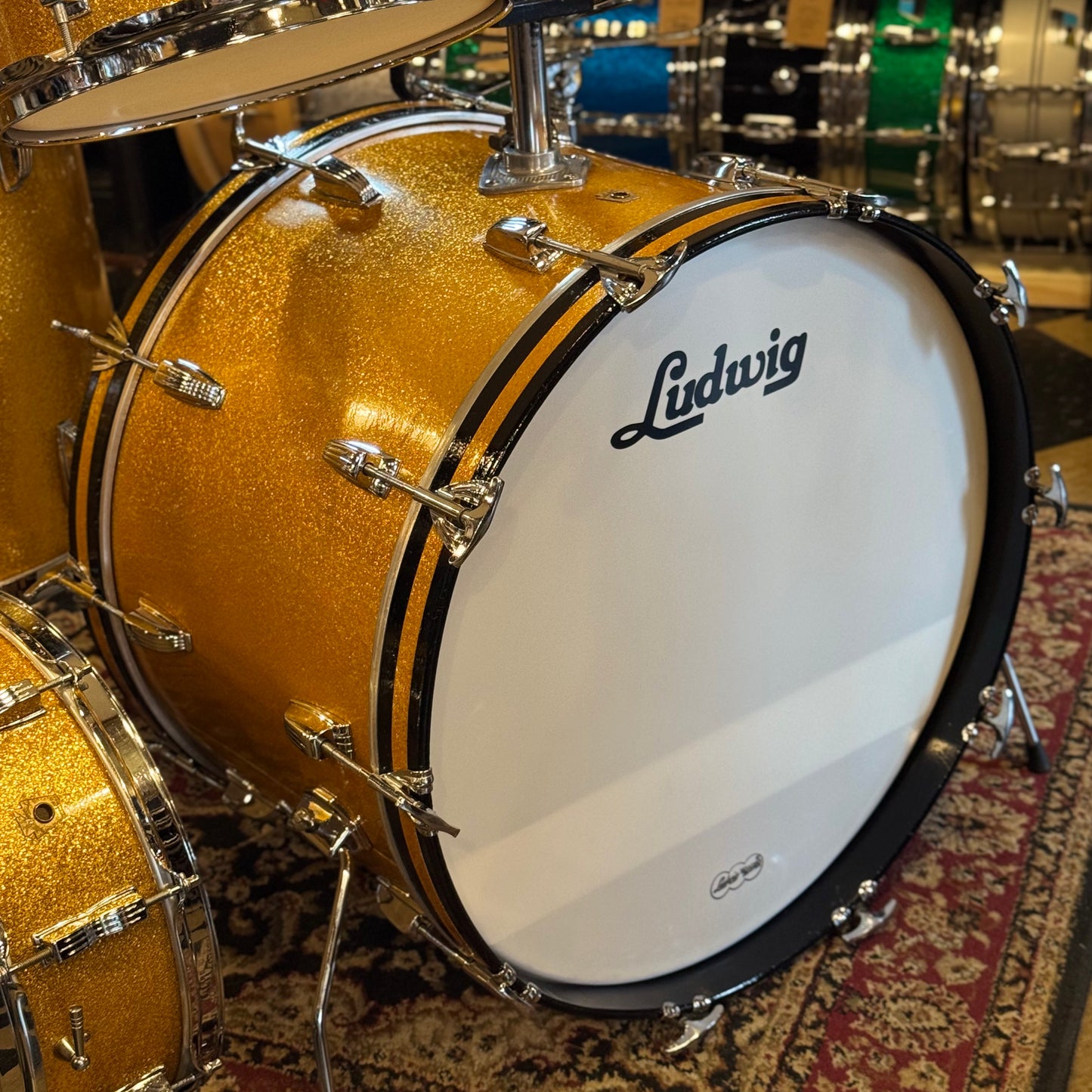 VINTAGE 1964 Ludwig Keystone "Hollywood Outfit" In Gold Sparkle - 14x22, 8x12, 8x12, 16x16, 5x14