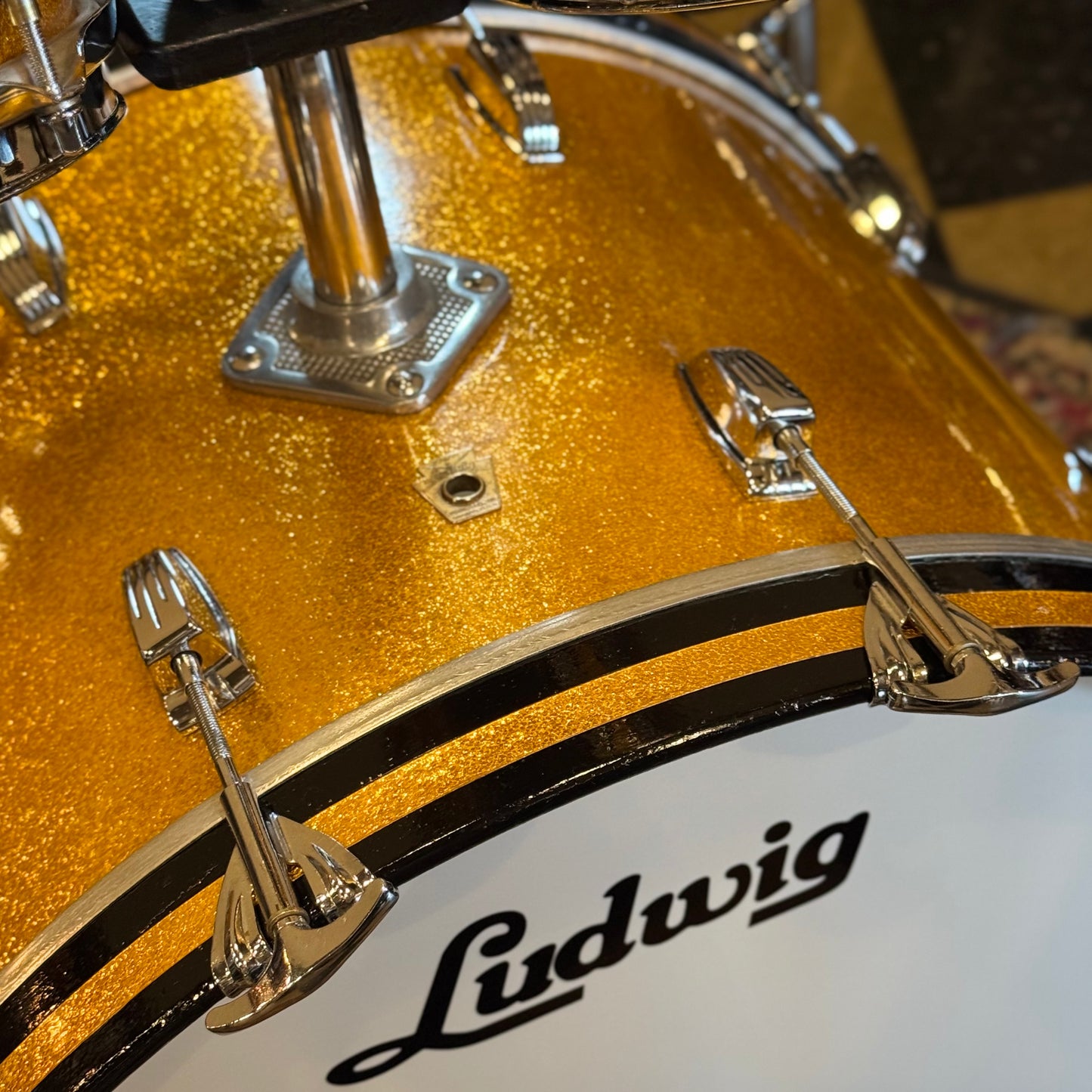 VINTAGE 1964 Ludwig Keystone "Hollywood Outfit" In Gold Sparkle - 14x22, 8x12, 8x12, 16x16, 5x14