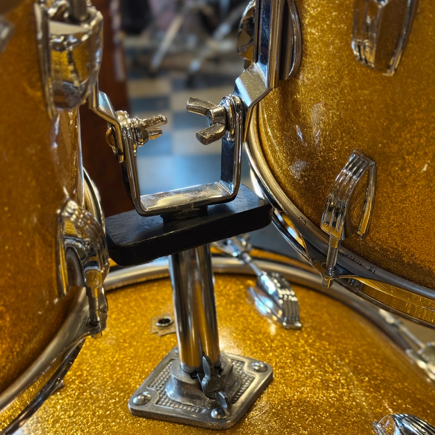 VINTAGE 1964 Ludwig Keystone "Hollywood Outfit" In Gold Sparkle - 14x22, 8x12, 8x12, 16x16, 5x14