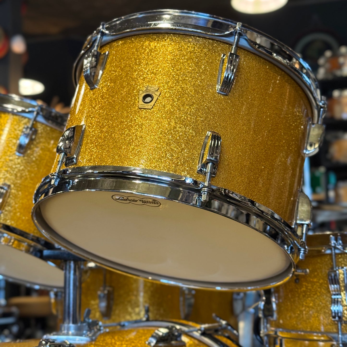 VINTAGE 1964 Ludwig Keystone "Hollywood Outfit" In Gold Sparkle - 14x22, 8x12, 8x12, 16x16, 5x14