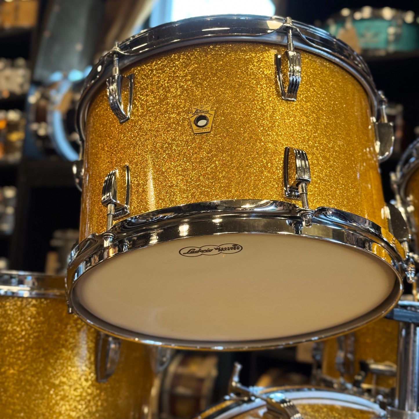 VINTAGE 1964 Ludwig Keystone "Hollywood Outfit" In Gold Sparkle - 14x22, 8x12, 8x12, 16x16, 5x14