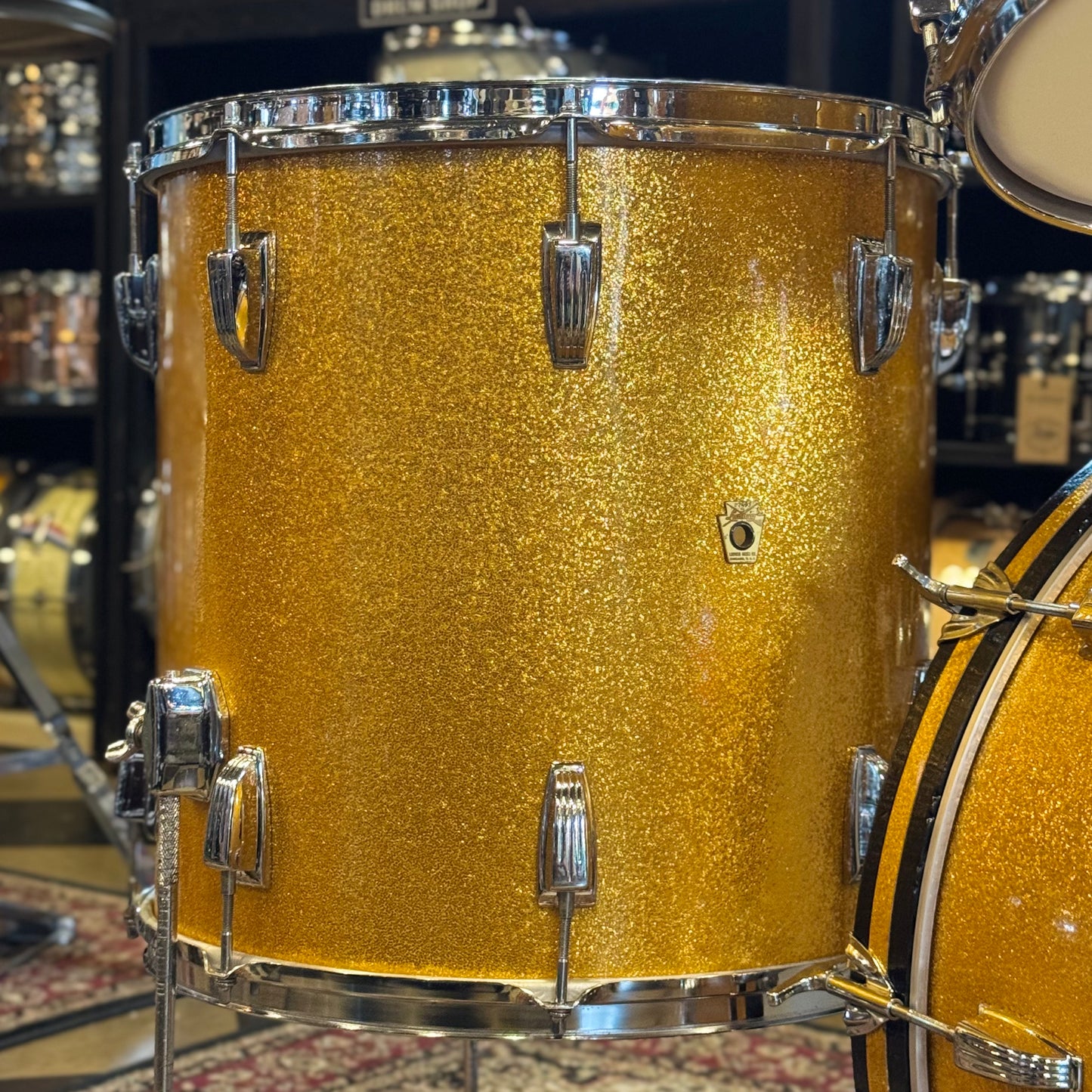 VINTAGE 1964 Ludwig Keystone "Hollywood Outfit" In Gold Sparkle - 14x22, 8x12, 8x12, 16x16, 5x14