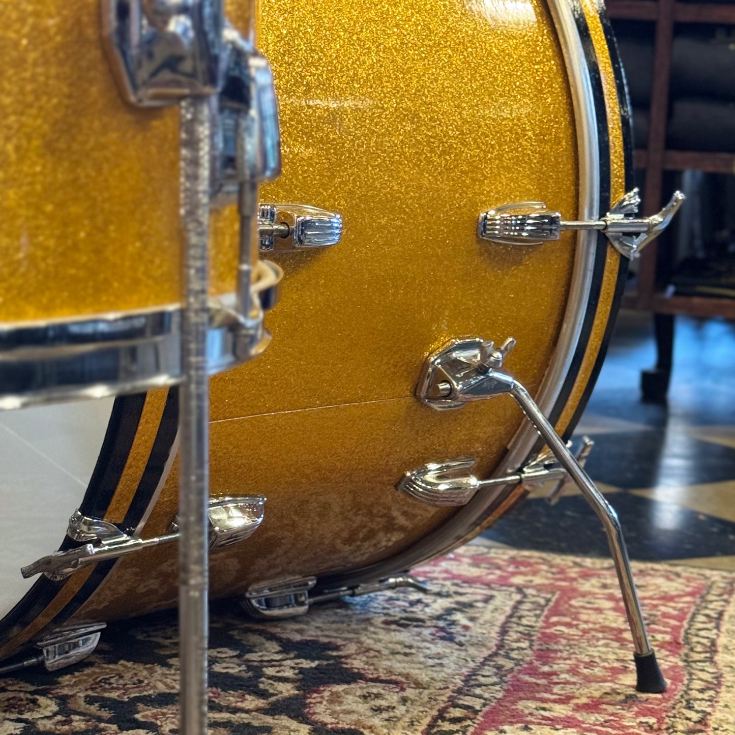 VINTAGE 1964 Ludwig Keystone "Hollywood Outfit" In Gold Sparkle - 14x22, 8x12, 8x12, 16x16, 5x14
