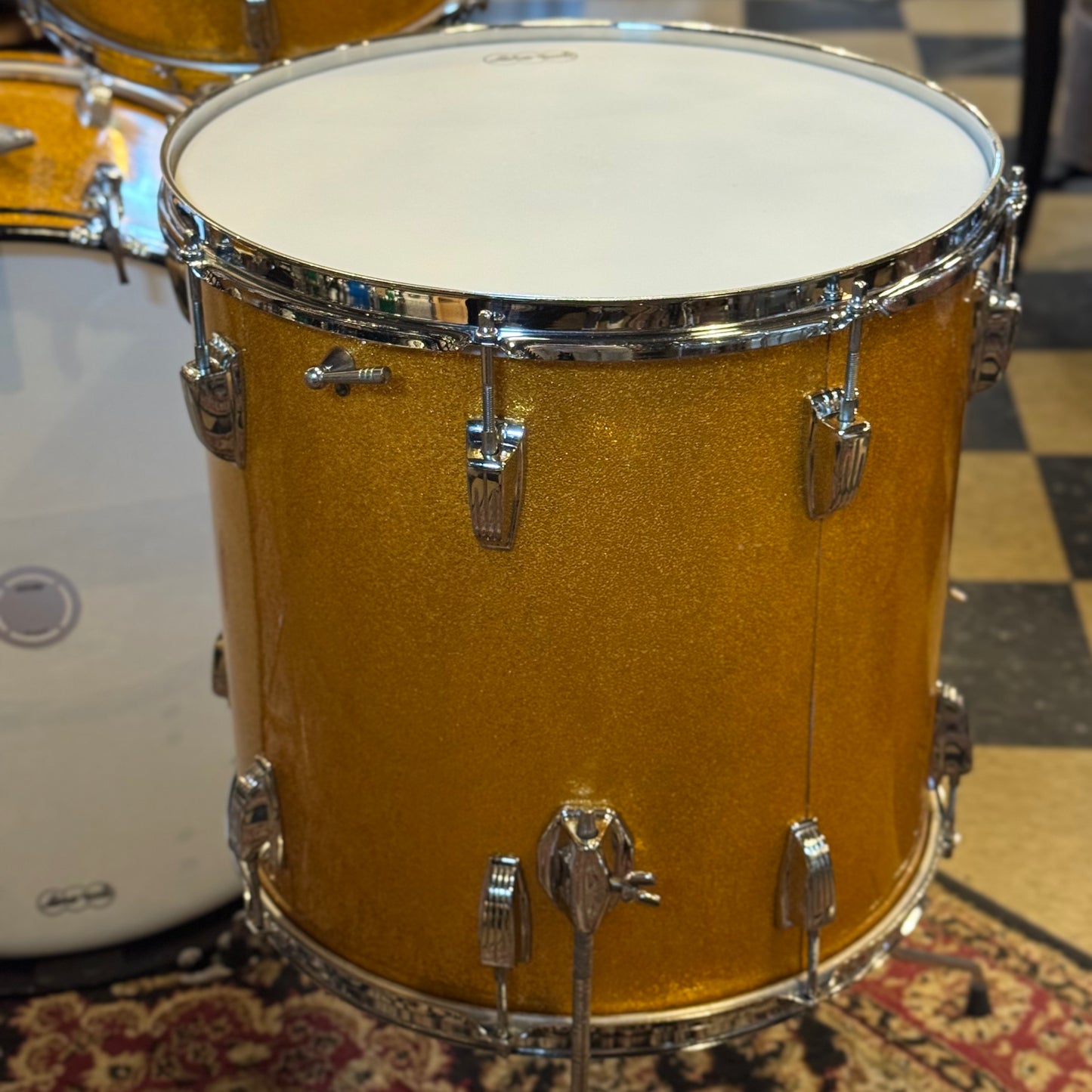 VINTAGE 1964 Ludwig Keystone "Hollywood Outfit" In Gold Sparkle - 14x22, 8x12, 8x12, 16x16, 5x14