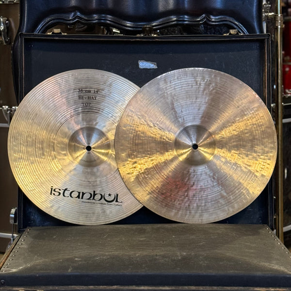 VINTAGE 1980's Istanbul Pre-Split 14" Hi-Hat Cymbals - 1016/960g