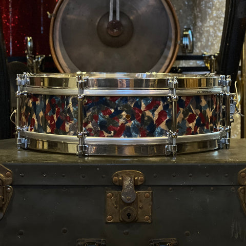 VINTAGE 1970's Slingerland 4x14 Solid Shell Refinish in Peacock Pearl