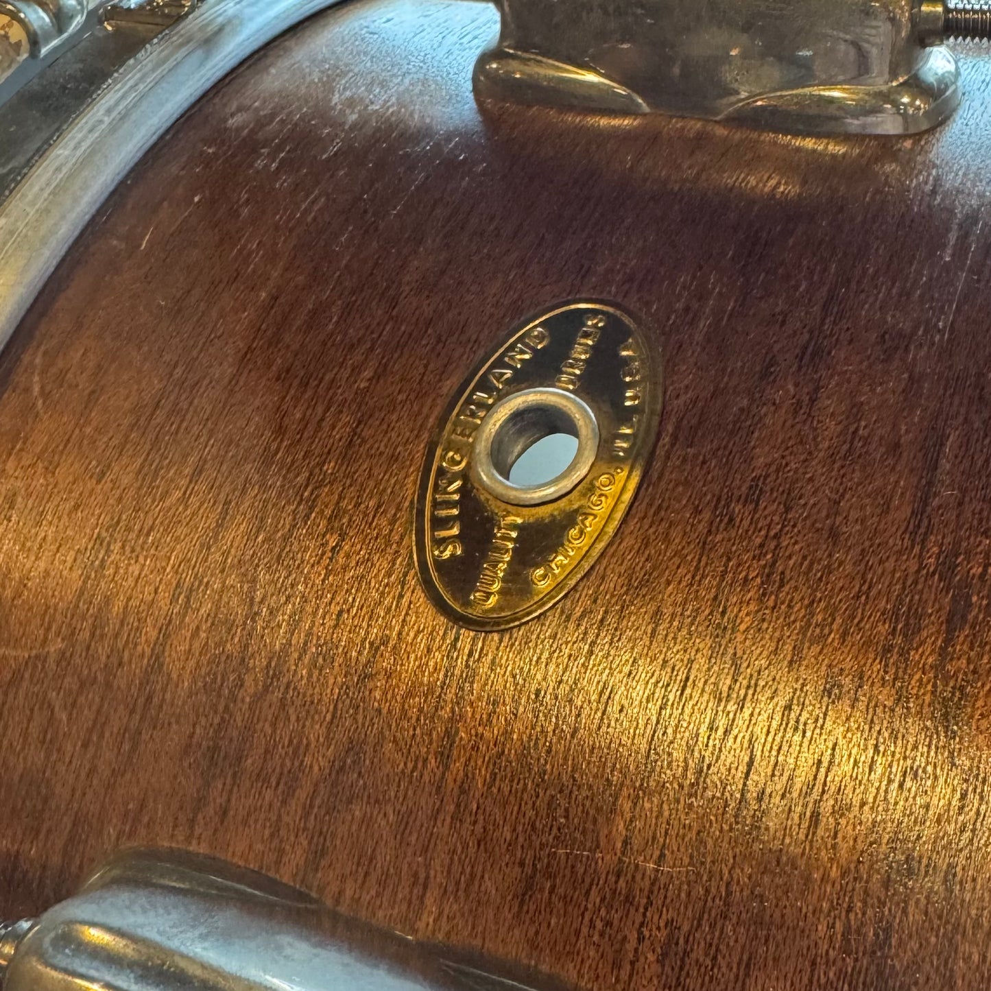 VINTAGE 1960's Slingerland 7x14 Radio King Student Model Snare Drum in Natural Mahogany