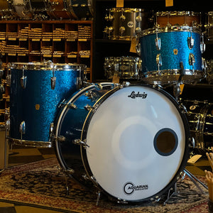 VINTAGE 1961-1963 Pre-Serial Number Ludwig Classic Outfit in Blue Sparkle - 14x22, 9x13, 16x16