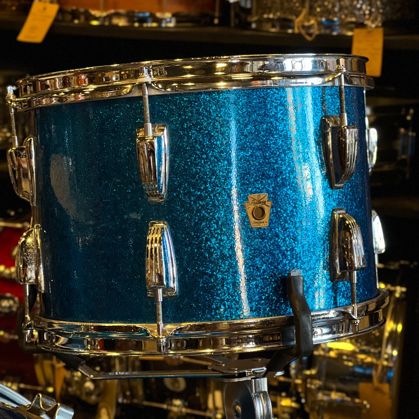 VINTAGE 1961-1963 Pre-Serial Number Ludwig Classic Outfit in Blue Sparkle - 14x22, 9x13, 16x16