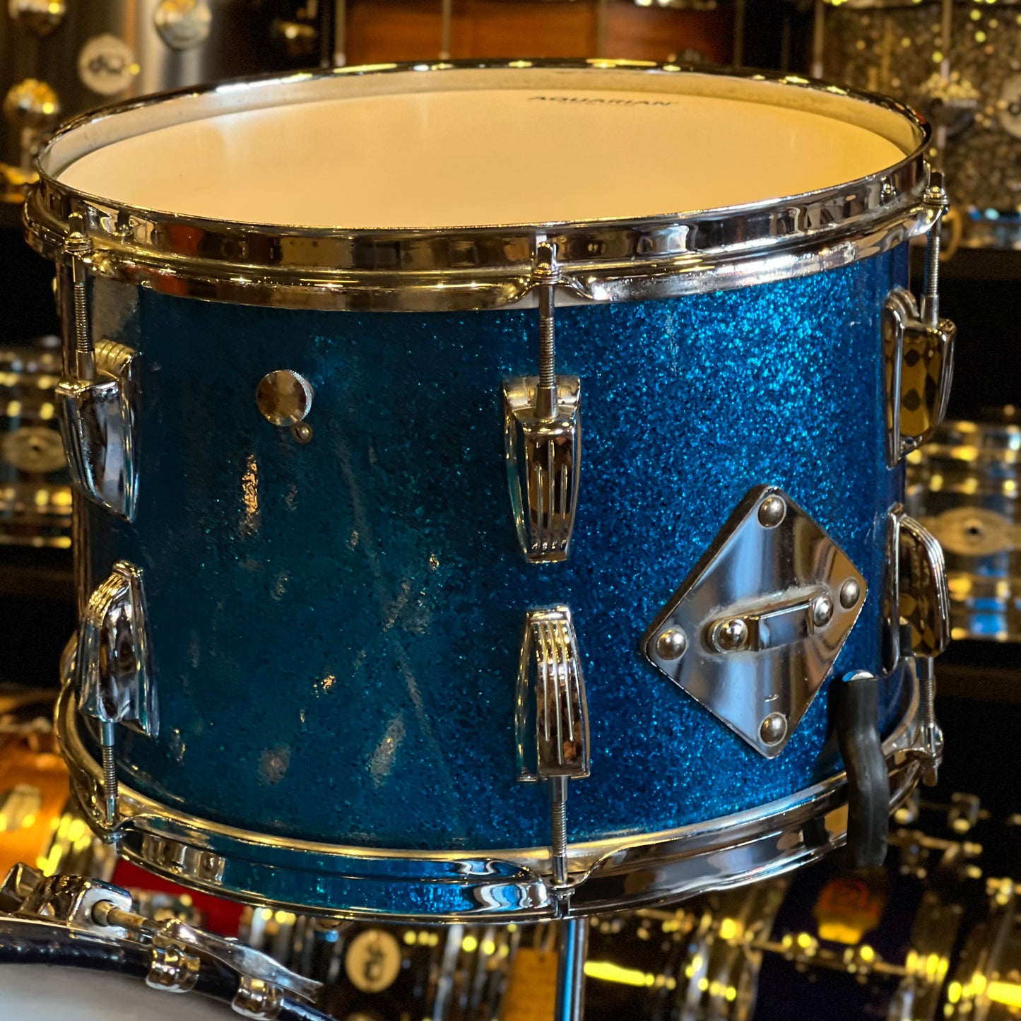 VINTAGE 1961-1963 Pre-Serial Number Ludwig Classic Outfit in Blue Sparkle - 14x22, 9x13, 16x16