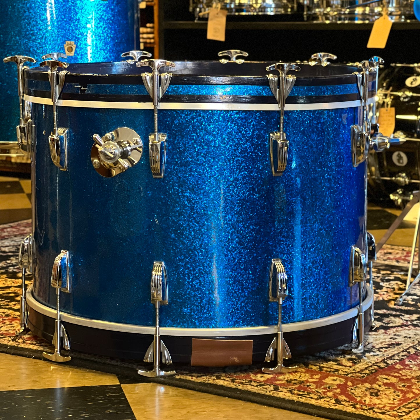 VINTAGE 1961-1963 Pre-Serial Number Ludwig Classic Outfit in Blue Sparkle - 14x22, 9x13, 16x16