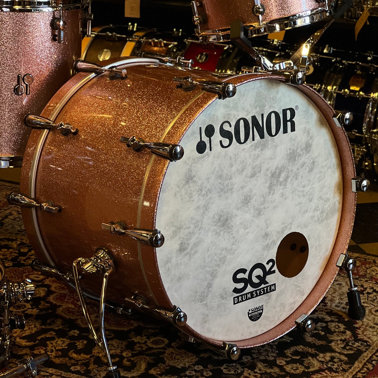 NEW Floor Model Sonor SQ2 Beech Drum Set in Bright Copper Sparkle High Gloss