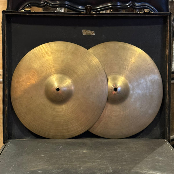 VINTAGE 1950's A. Zildjian 13" Small Stamp Hi-Hat Cymbals - 548/579g