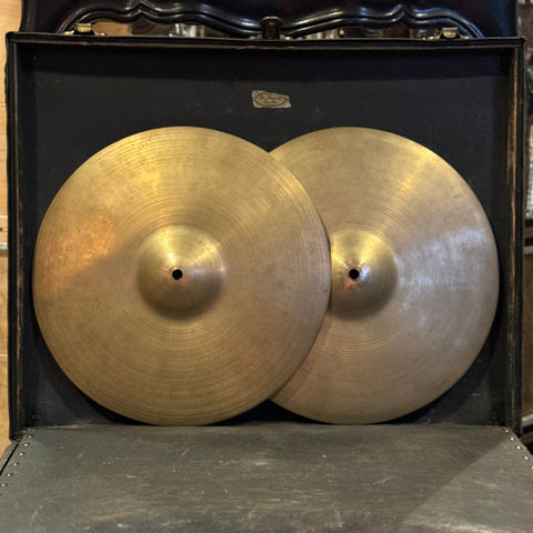 VINTAGE 1950's A. Zildjian 13" Small Stamp Hi-Hat Cymbals - 548/579g