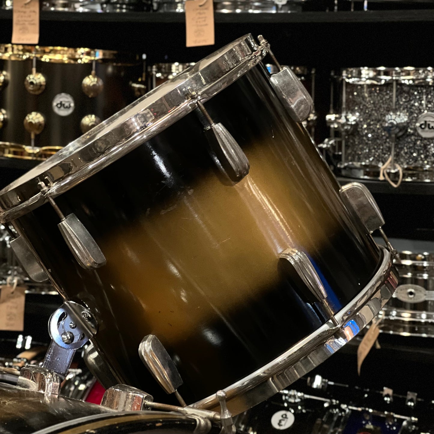 BALANCE DUE:1948 Slingerland Radio King In Black & Gold Duco 14x26, 12x14, 16x16 w/ Cradle