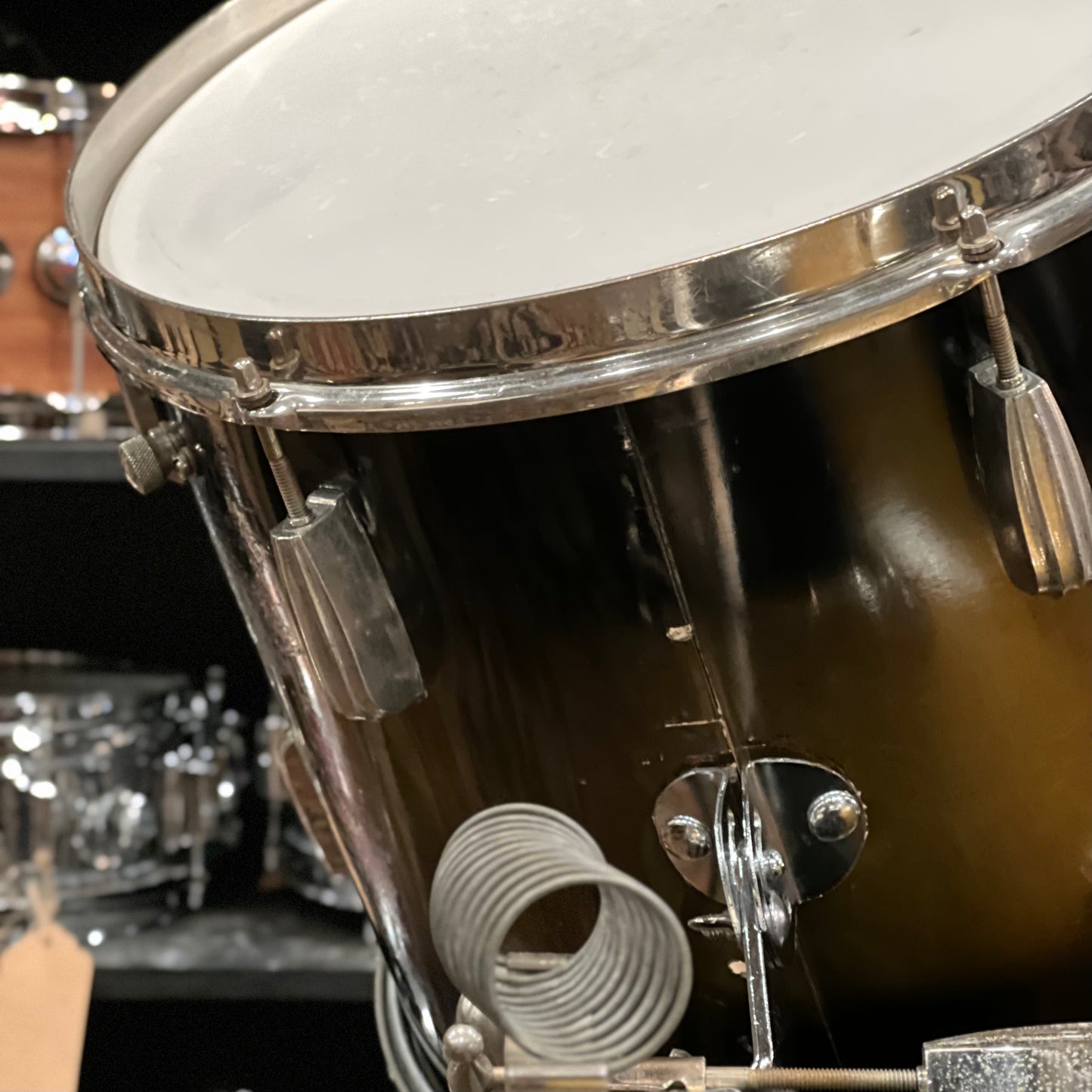 BALANCE DUE:1948 Slingerland Radio King In Black & Gold Duco 14x26, 12x14, 16x16 w/ Cradle