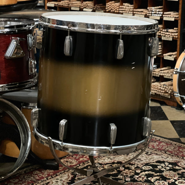 VINTAGE 1948 Slingerland Radio King In Black & Gold Duco 14x26, 12x14, 16x16 w/ Cradle