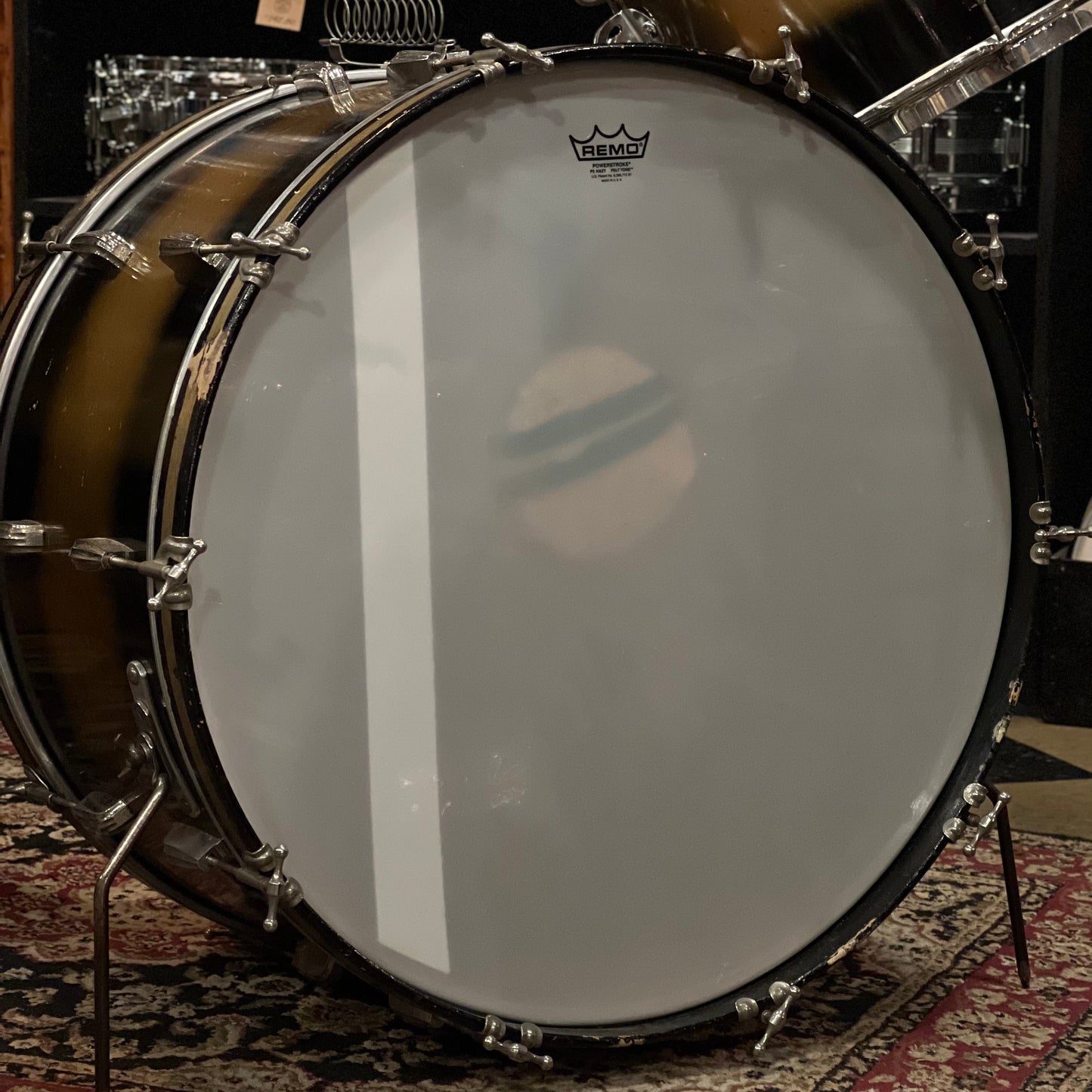 BALANCE DUE:1948 Slingerland Radio King In Black & Gold Duco 14x26, 12x14, 16x16 w/ Cradle