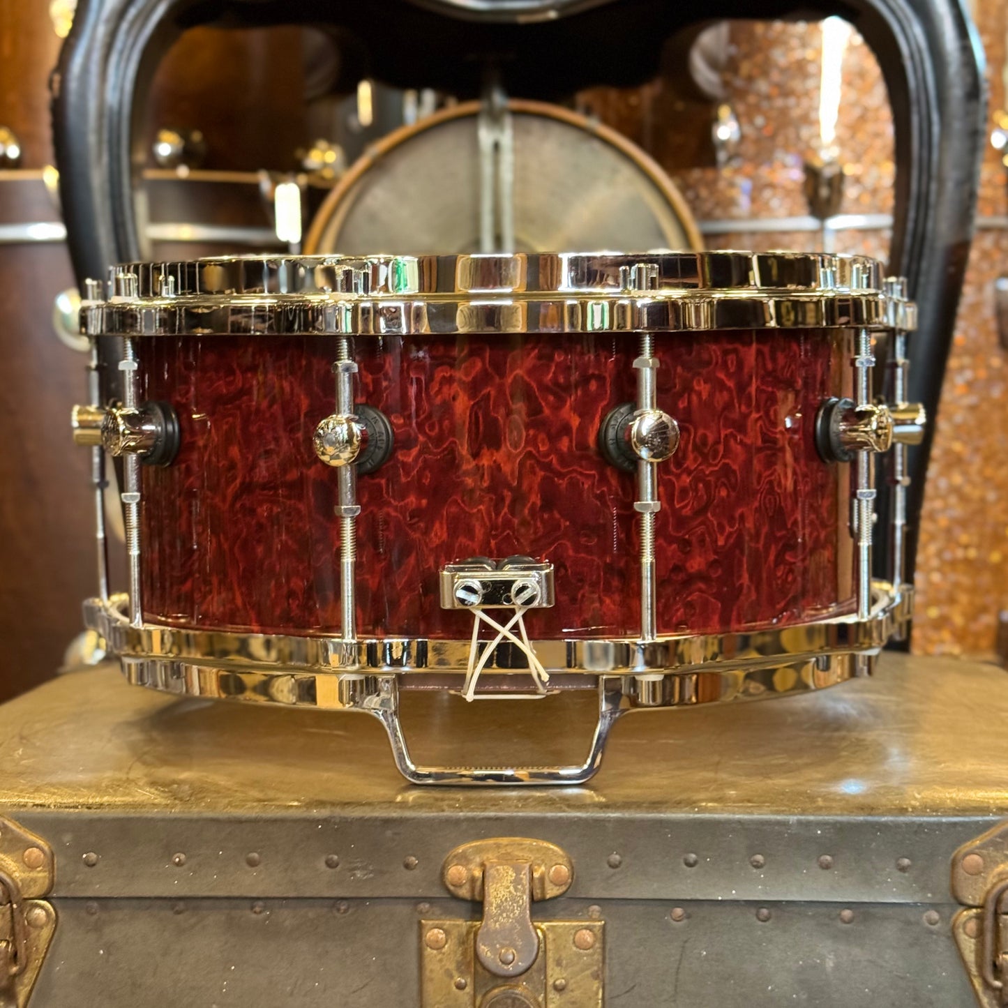 USED Sonor 7x14 Designer Maple Light Snare in Cherry Birdseye Stain w/ Die Cast Hoops