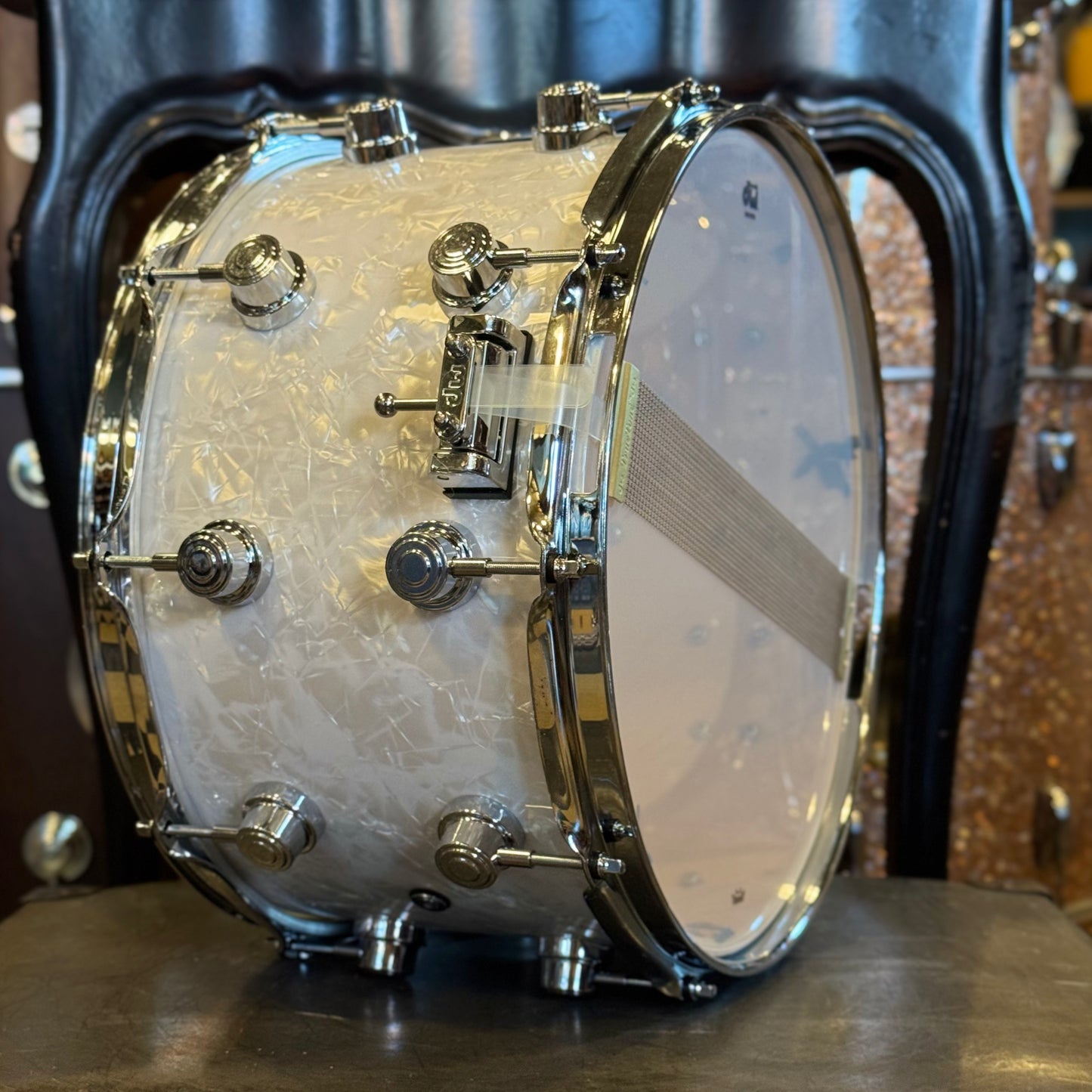 USED DW 8x14 Performance Snare in White Marine Pearl