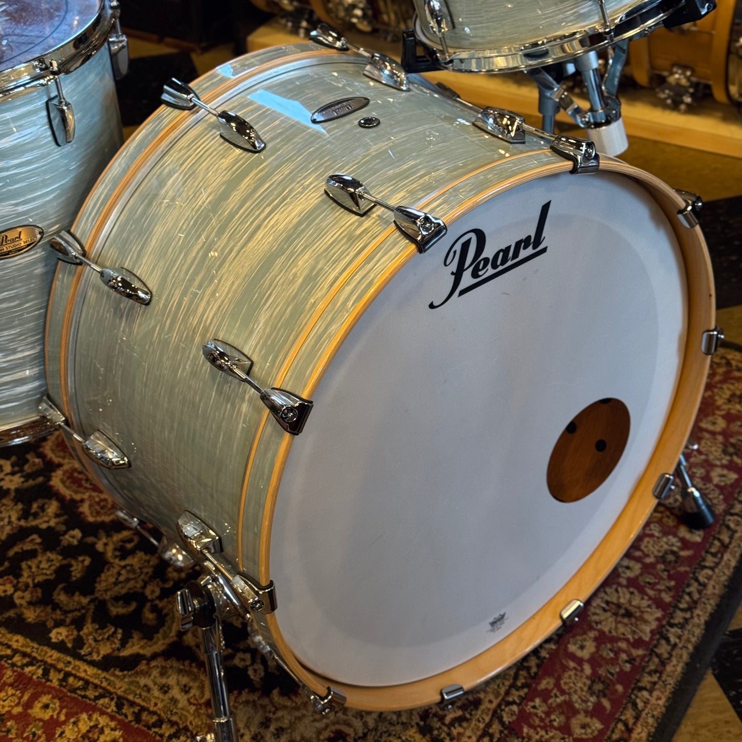 USED Pearl Session Studio Select Drum Set in Ice Blue Oyster - 14x24, 9x13, 16x16, 16x18