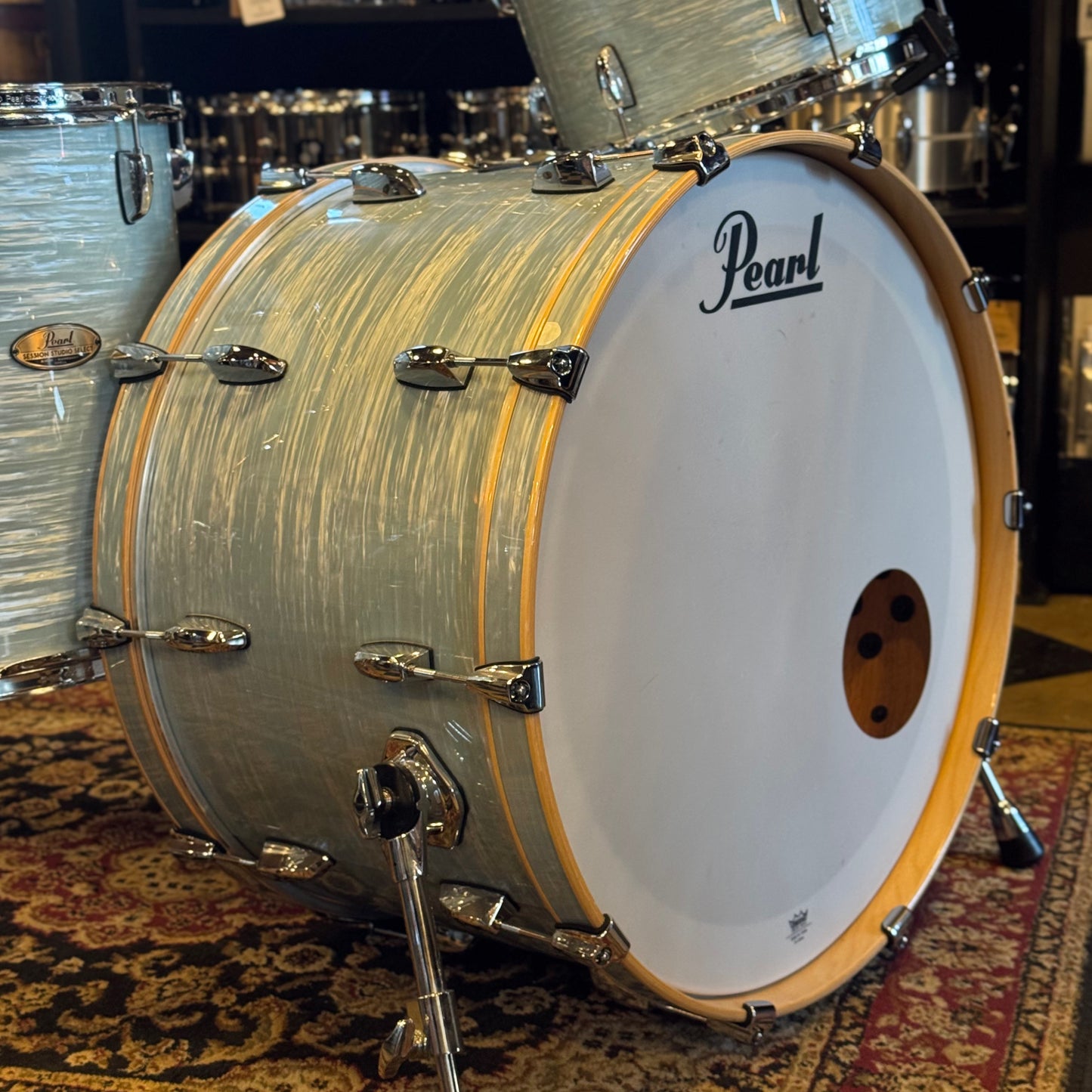 USED Pearl Session Studio Select Drum Set in Ice Blue Oyster - 14x24, 9x13, 16x16, 16x18