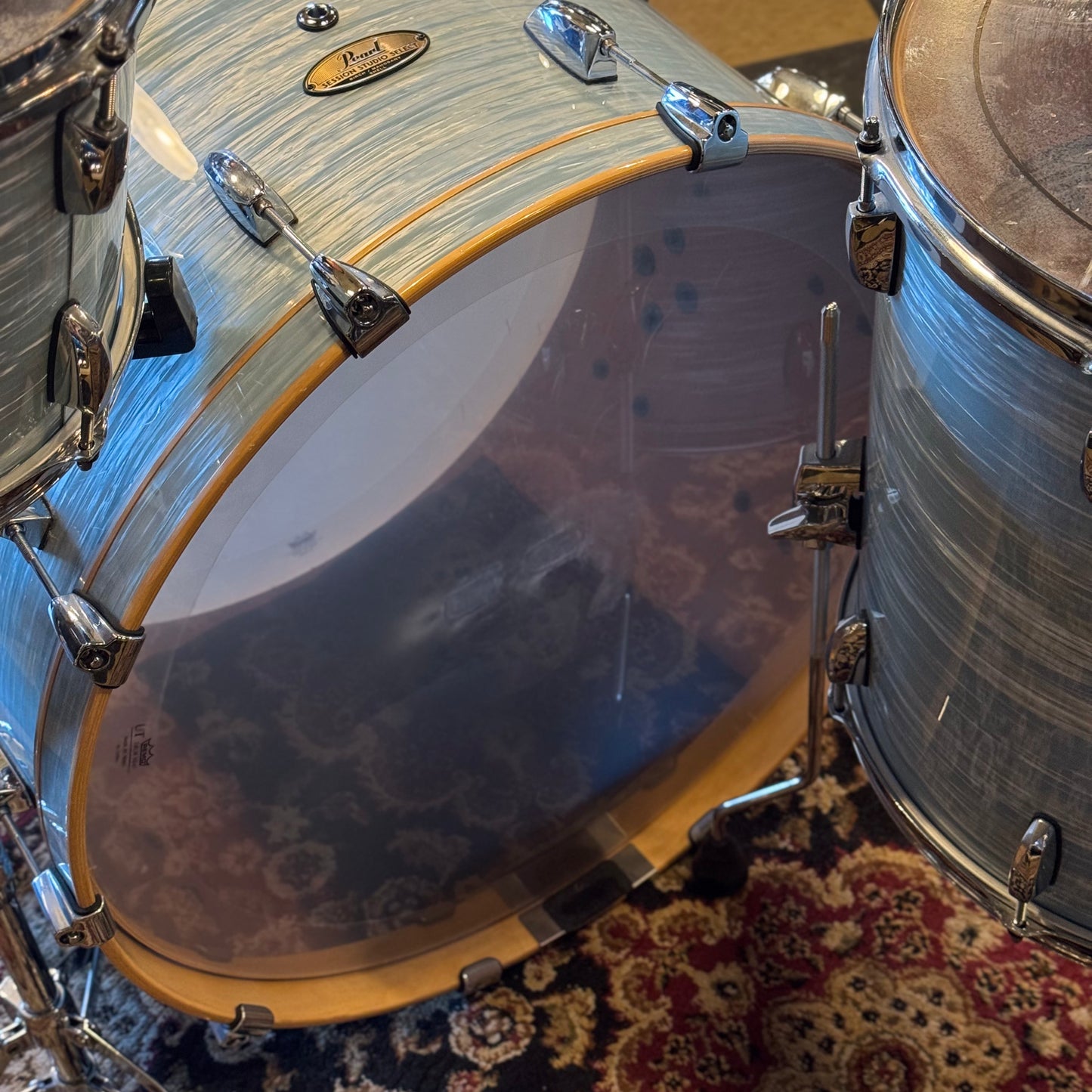 USED Pearl Session Studio Select Drum Set in Ice Blue Oyster - 14x24, 9x13, 16x16, 16x18