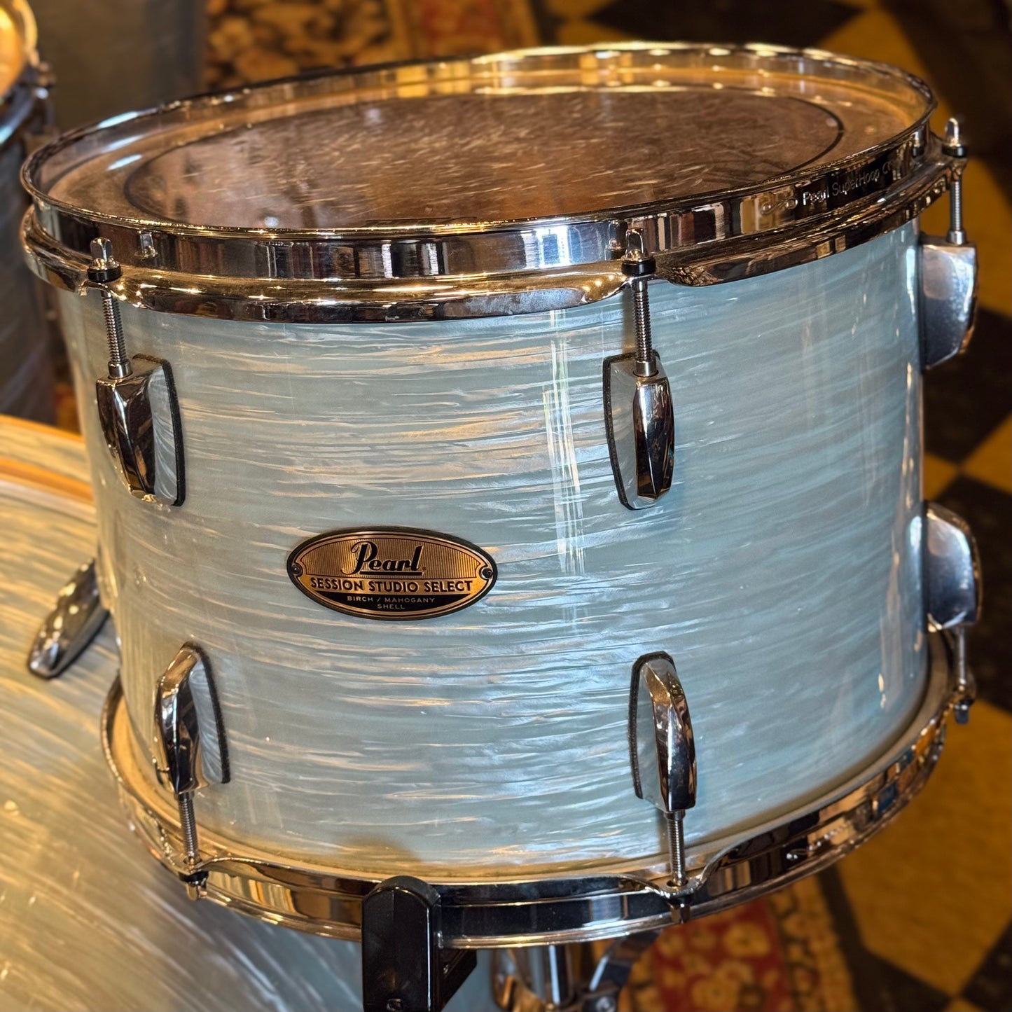 USED Pearl Session Studio Select Drum Set in Ice Blue Oyster - 14x24, 9x13, 16x16, 16x18
